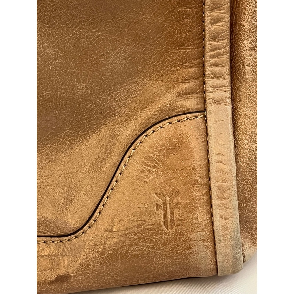 Frye Melissa Satchel Tan Leather Crossbody‎ Handbag Brown Vintage Style - Picture 2 of 8